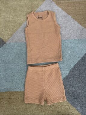 Noble Tan Waffle Knit Tank & Shorts Set